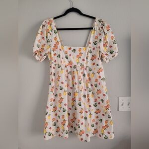 Wild Fable XL White Fruit Patterned Dress